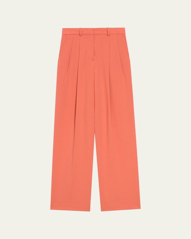 Crepe Double Pleated Pants